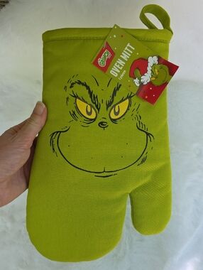 NWT Dr. Seuss The Grinch Green Oven Mitt Christmas 100% Cotton
